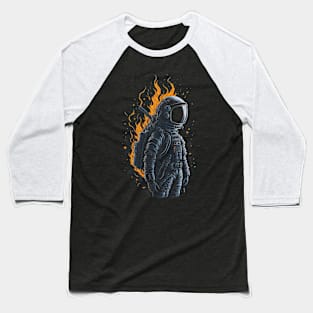 Burning astronaut Baseball T-Shirt